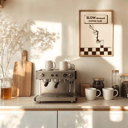 Brown - Arabic - Coffee Club - Coffee Poster Print | Sawahood