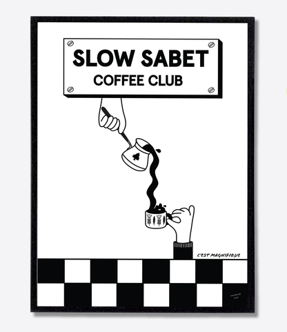 Black - English - Coffee Club - Coffee Poster Print | Sawahood