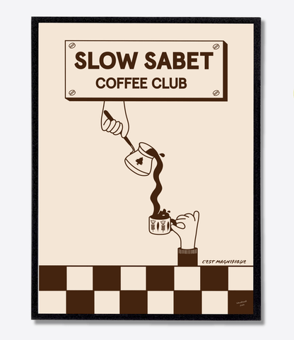 Brown - English - Coffee Club - Coffee Poster Print | Sawahood